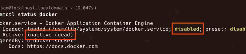 dockerは停止中